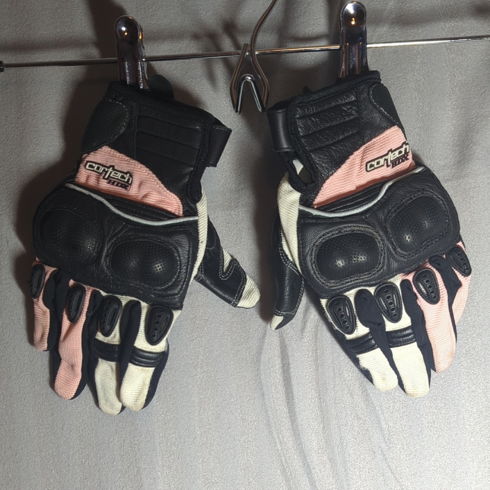 Cortech Black and Pink Motorcycle Gloves